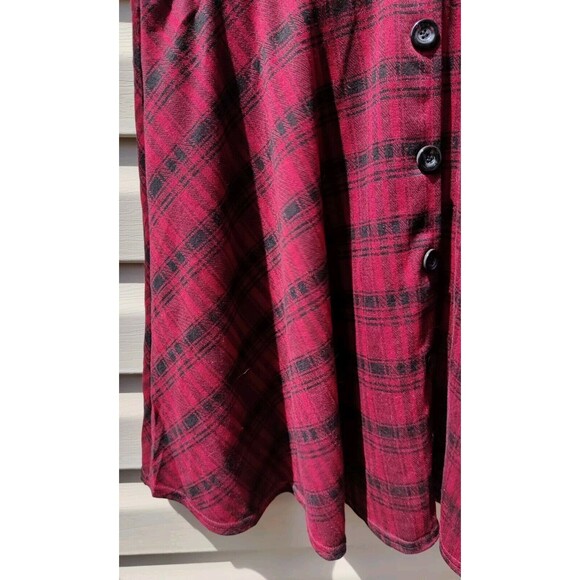 Girls XXL Plus Knit Works Kohls Button Front Jumper Dress Red Plaid Christmas π - Picture 7 of 13